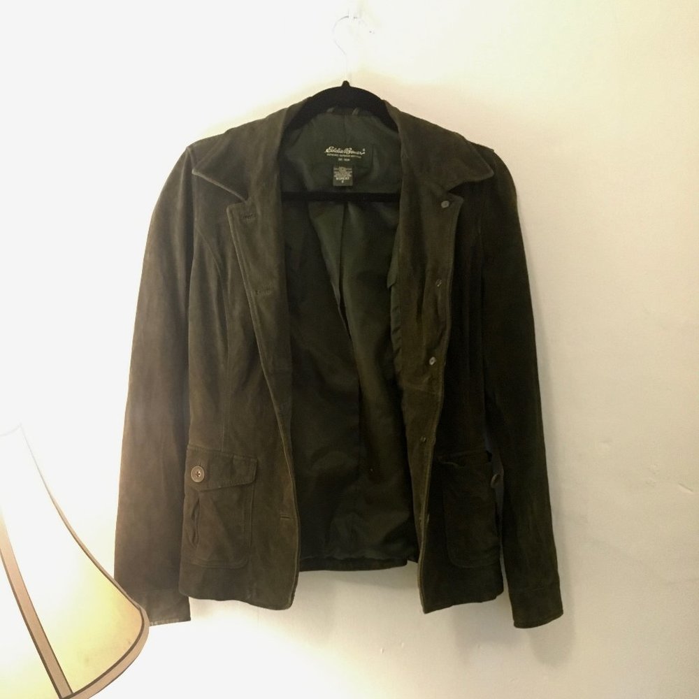Eddie Bauer Green Leather Jacket